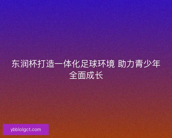 东润杯打造一体化足球环境 助力青少年全面成长 东润杯打造一体化足球环境 助力青少年全面成长